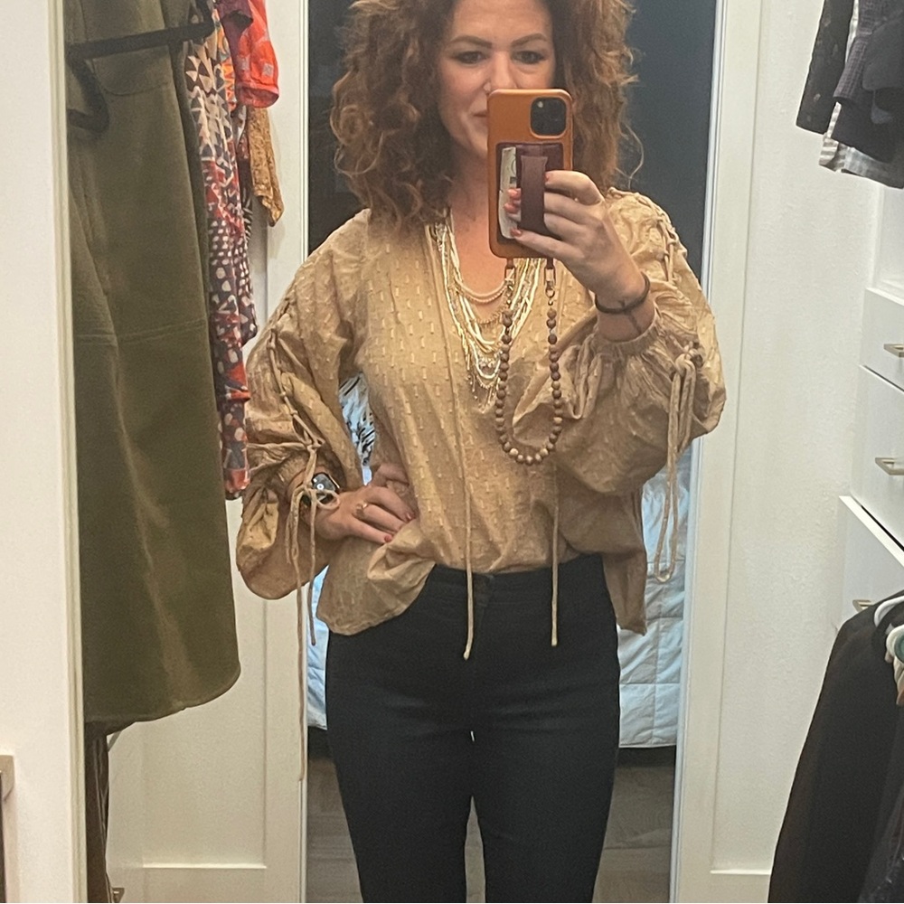 O’Neill flowy shirt with lace-up sleeve